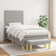 Boxspring met matras 90x190 cm lichtgrijs