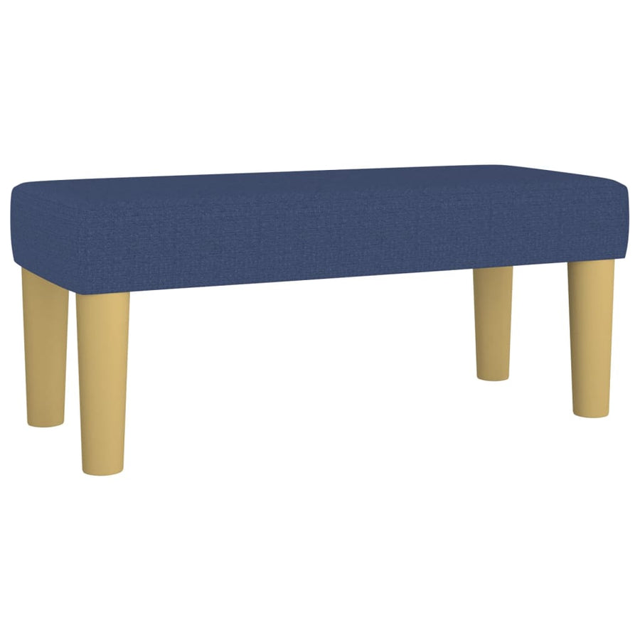 Boxspring Met Matras Stof Blauw 90X190 Cm Blauw 90 x 190 cm Horizontale strepen