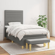 Boxspring met matras 100x200 cm donkergrijs