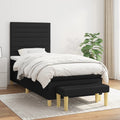 Boxspring met matras stof zwart 100x200 cm