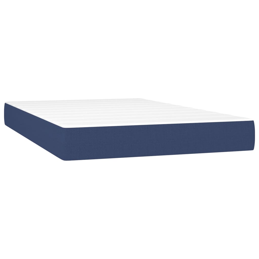 Boxspring Met Matras Stof Blauw 120 x 200 cm Horizontale strepen