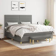 Boxspring met matras 160x200 cm donkergrijs