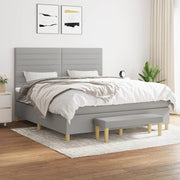 Boxspring met matras 180x200 cm lichtgrijs