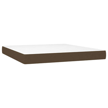 Boxspring Met Matras Stof 180 x 200 cm Donkerbruin