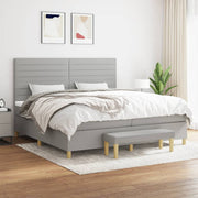 Boxspring met matras lichtgrijs 200x200 cm