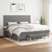 Boxspring met matras 200x200 cm donkergrijs