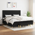 Boxspring met matras stof zwart 200x200 cm