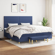 Boxspring met matras 200x200 cm blauw