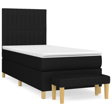 Boxspring Met Matras Stof Zwart 90 x 190 cm Verticale strepen