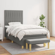 Boxspring met matras 90x200 cm donkergrijs