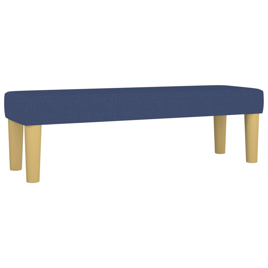 Boxspring Met Matras Stof Blauw 140 x 190 cm Verticale strepen