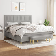 Boxspring met matras 160x200 cm lichtgrijs