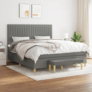 Boxspring 160x200 cm stof donkergrijs