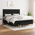 Boxspring met matras stof zwart 160x200 cm