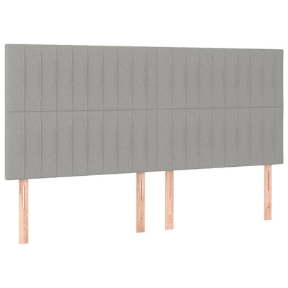 Boxspring Met Matras Stof Lichtgrijs 180 x 200 cm Verticale strepen