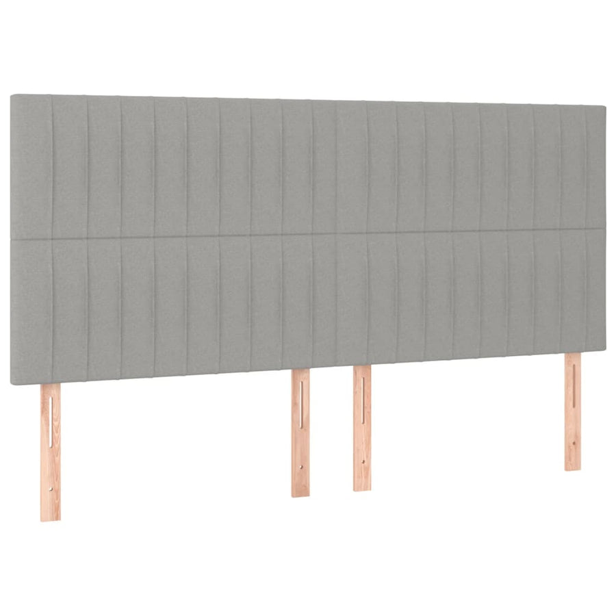 Boxspring Met Matras Stof Lichtgrijs 180 x 200 cm Verticale strepen