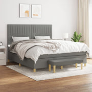 Boxspring met matras 180x200 cm donkergrijs