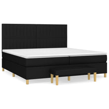 Boxspring Met Matras Stof Zwart 200 x 200 cm Verticale strepen