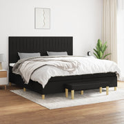 Boxspring met matras zwart 200x200 cm