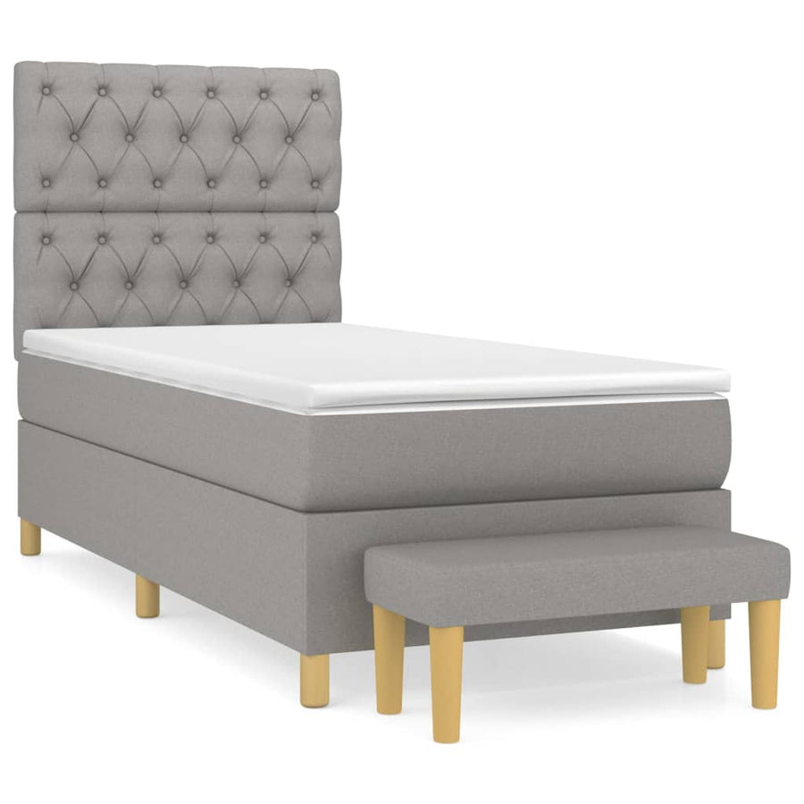 Boxspring Met Matras Stof Lichtgrijs 80 x 200 cm Getuft ontwerp
