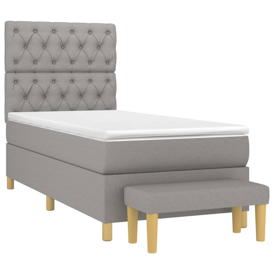 Boxspring Met Matras Stof Lichtgrijs 80 x 200 cm Getuft ontwerp