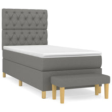 Boxspring Met Matras Stof Donkergrijs 80 x 200 cm Getuft ontwerp