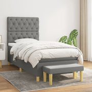 Boxspring met matras 80x200 cm donkergrijs