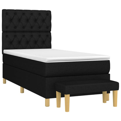 Boxspring Met Matras Stof Zwart 80 x 200 cm Getuft ontwerp