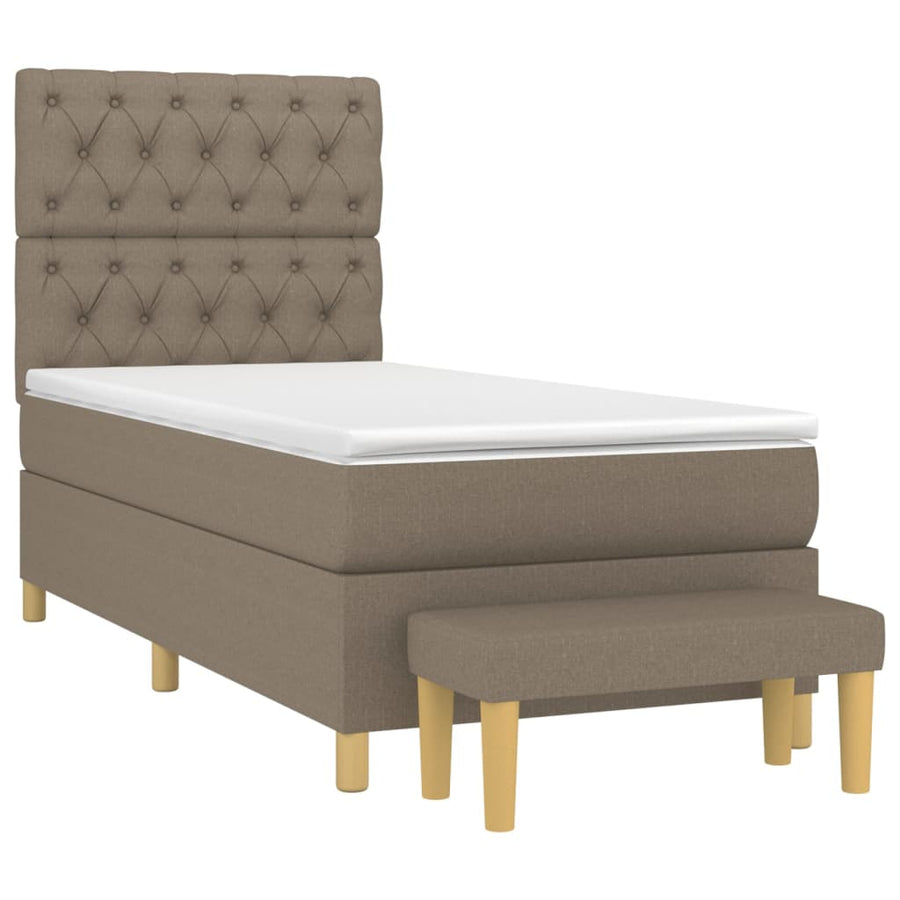 Boxspring Met Matras Stof Taupe 80 x 200 cm Getuft ontwerp