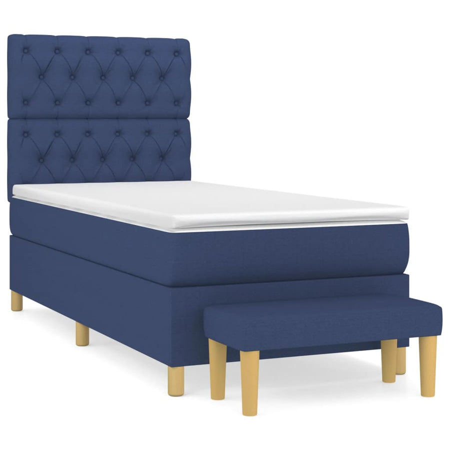 Boxspring Met Matras Stof Blauw 80 x 200 cm Getuft ontwerp