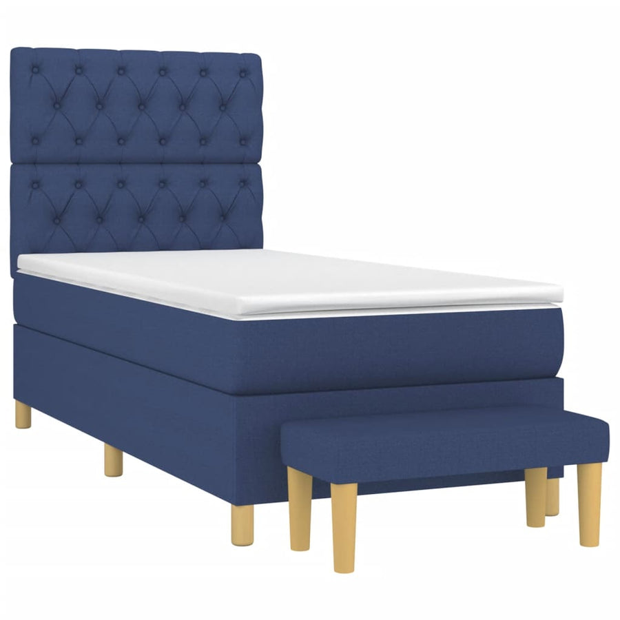 Boxspring Met Matras Stof Blauw 80 x 200 cm Getuft ontwerp
