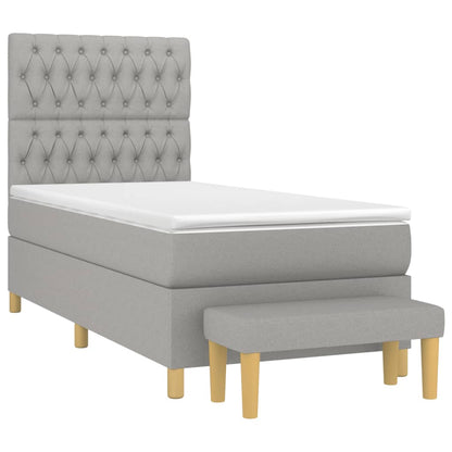 Boxspring Met Matras Stof Lichtgrijs 90 x 200 cm Getuft ontwerp