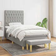 Boxspring met matras 90x200 cm lichtgrijs