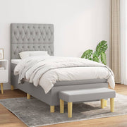 Boxspring met matras 100x200 cm lichtgrijs