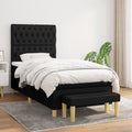 Boxspring met matras stof zwart 100x200 cm