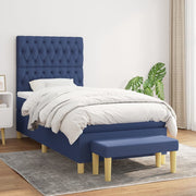 Boxspring 100x200 cm blauw met matras