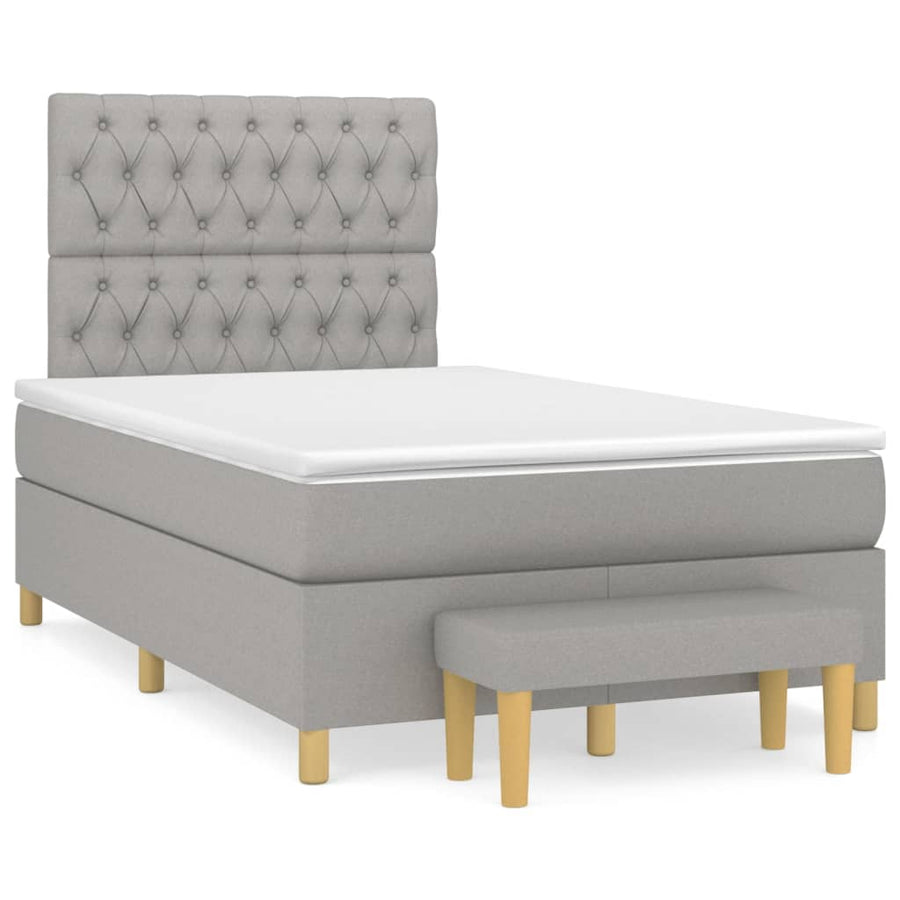 Boxspring Met Matras Stof Lichtgrijs 120 x 200 cm Getuft ontwerp