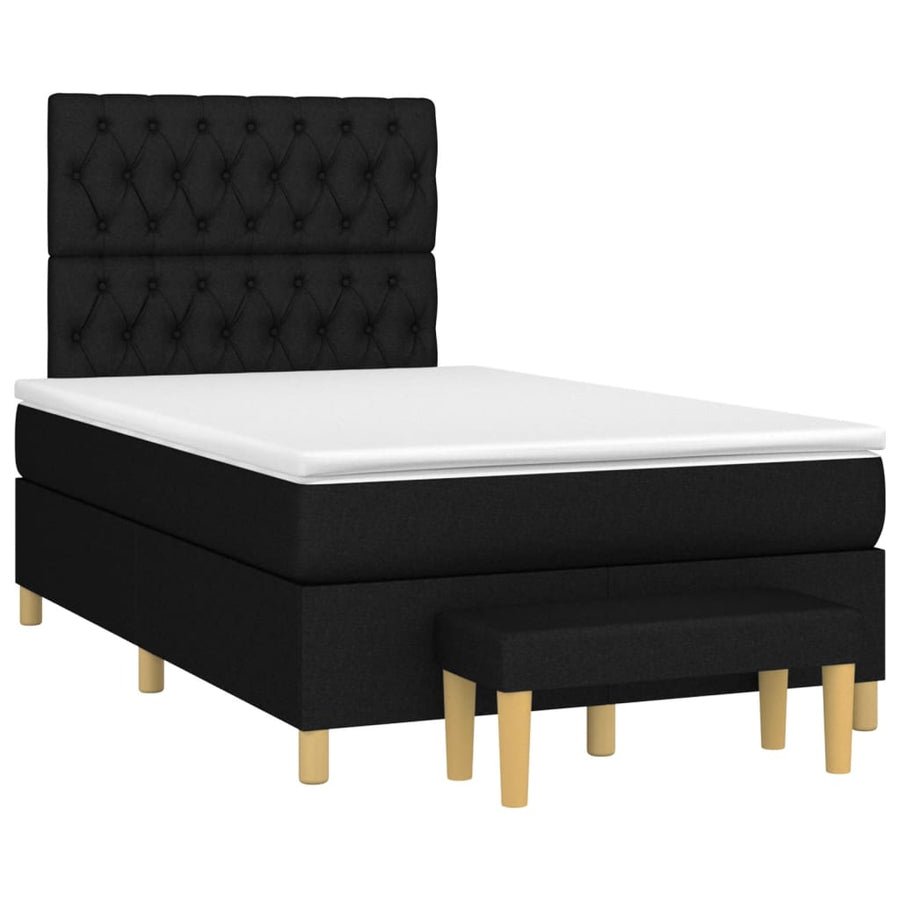Boxspring Met Matras Stof Zwart 120 x 200 cm Getuft ontwerp