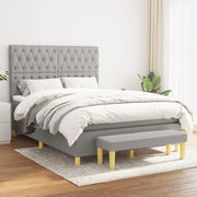 Boxspring met matras 140x190 cm lichtgrijs