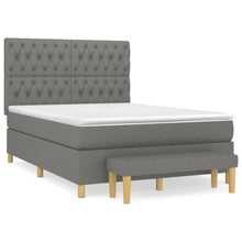 Boxspring Met Matras Stof Donkergrijs 140 x 190 cm Getuft ontwerp