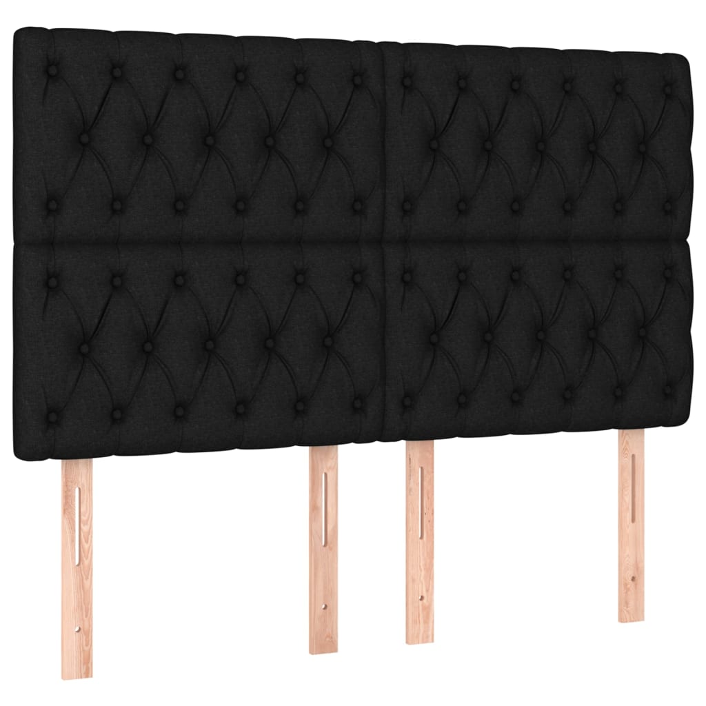 Boxspring Met Matras Stof Zwart 140 x 190 cm Getuft ontwerp