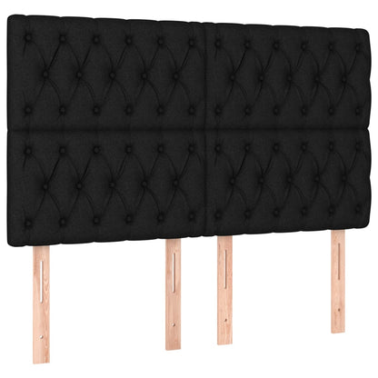 Boxspring Met Matras Stof Zwart 140 x 190 cm Getuft ontwerp