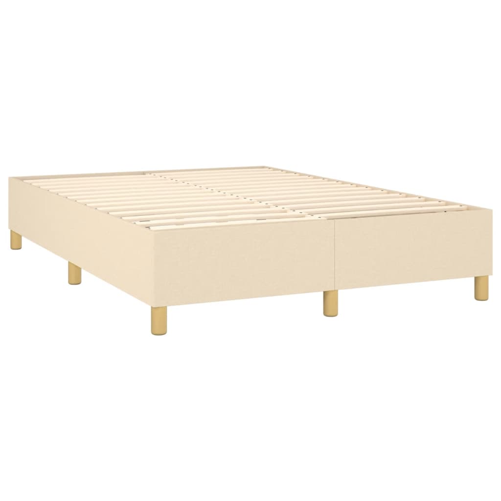 Boxspring Met Matras Stof Crèmekleurig 140X190 Cm