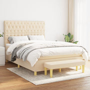 Boxspring met matras 140x190 cm crèmekleurig