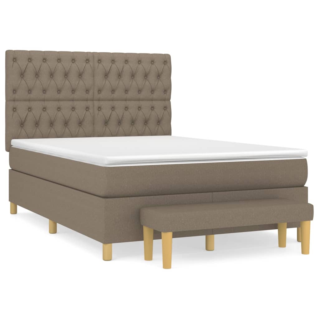 Boxspring Met Matras Stof Taupe 140 x 200 cm Getuft ontwerp