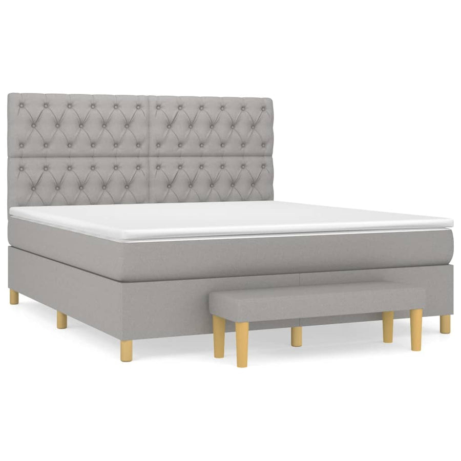 Boxspring Met Matras Stof Lichtgrijs 160 x 200 cm Getuft ontwerp