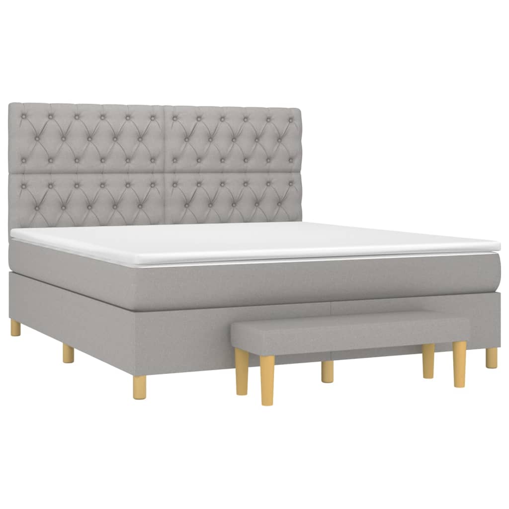 Boxspring Met Matras Stof Lichtgrijs 160 x 200 cm Getuft ontwerp