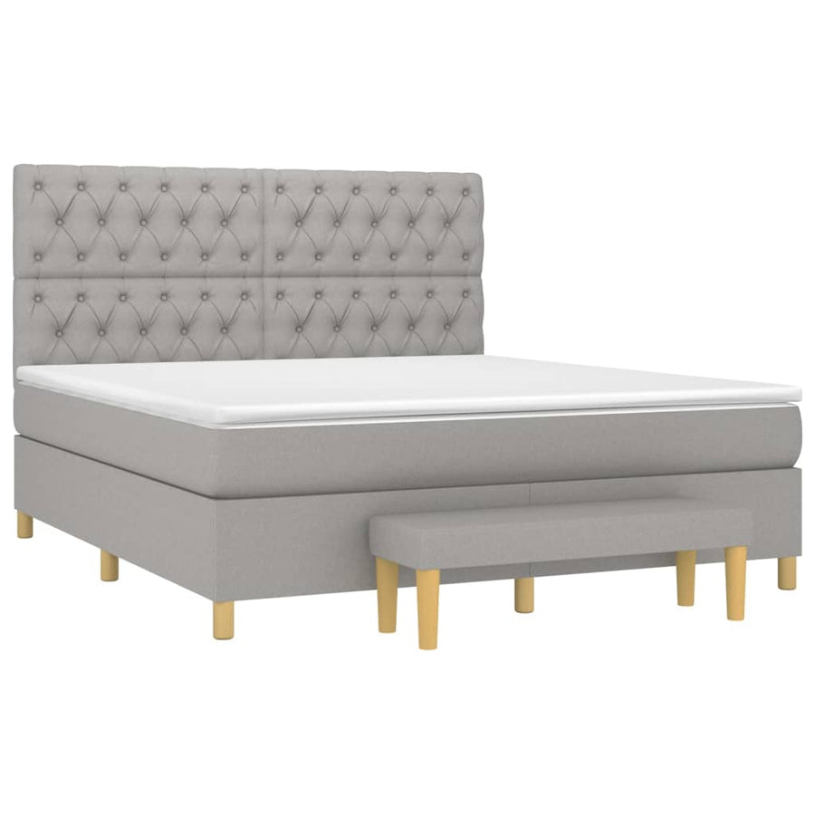 Boxspring Met Matras Stof Lichtgrijs 160 x 200 cm Getuft ontwerp