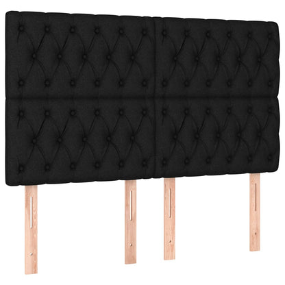 Boxspring Met Matras Stof Zwart 160 x 200 cm Getuft ontwerp