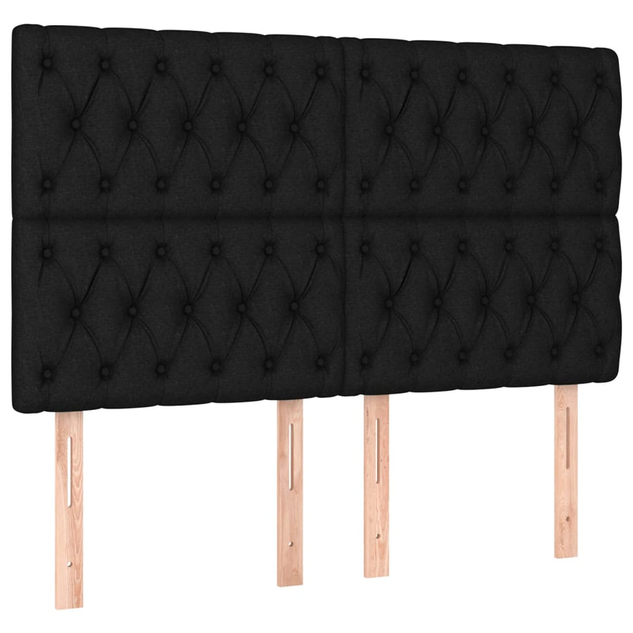 Boxspring Met Matras Stof Zwart 160 x 200 cm Getuft ontwerp